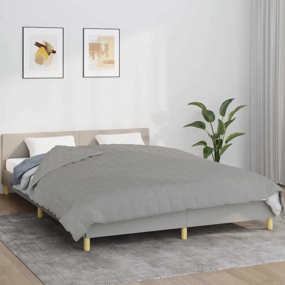Linge-vidaXL Couverture lestée 200x200 cm 13 kg Tissu Gris