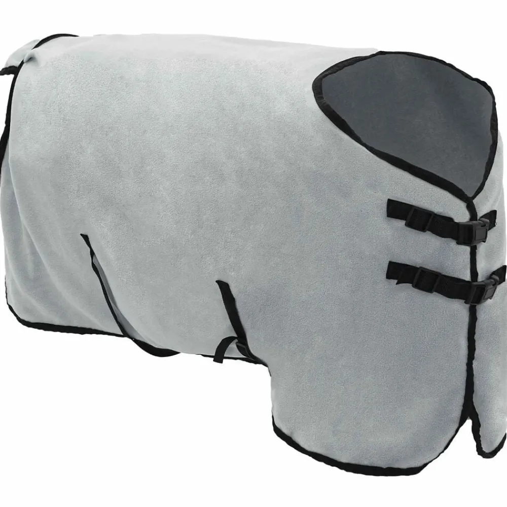 Loisirs De Plein Air-vidaXL Couverture Équine et rose complet 75 cm Polyester Gris clair