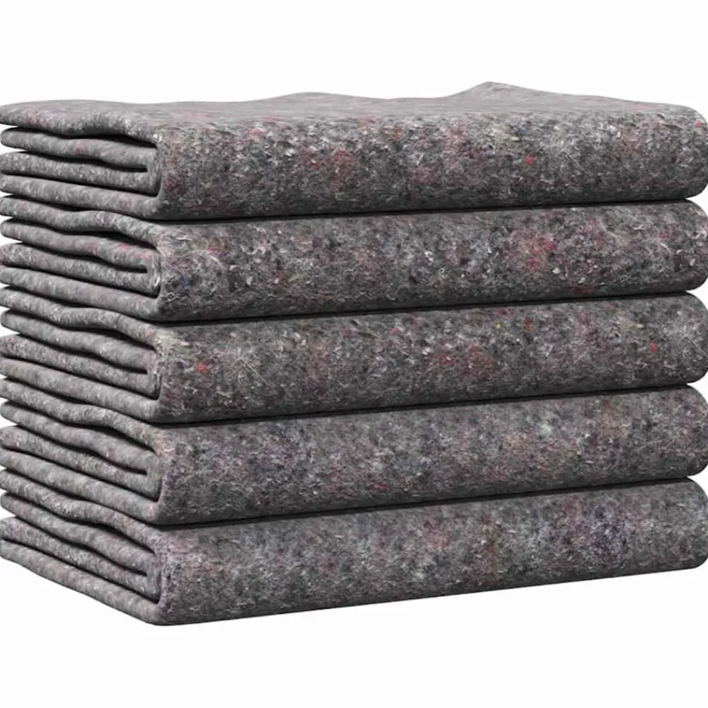 Accessoires De Quincaillerie-vidaXL Couvertures de déménagement 5 pcs Gris 150 x 200 cm tissu