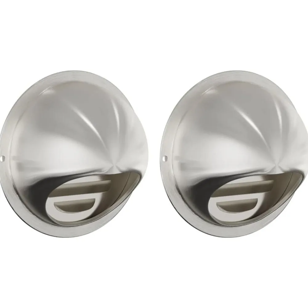 Appareils Électroménagers-vidaXL Couvre-vent Air 2 pcs Argent 100 mm Acier inoxydable