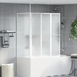 Plomberie-vidaXL Écran de bain Dépoli 120 x 70 x 137 cm Aluminium Blanc
