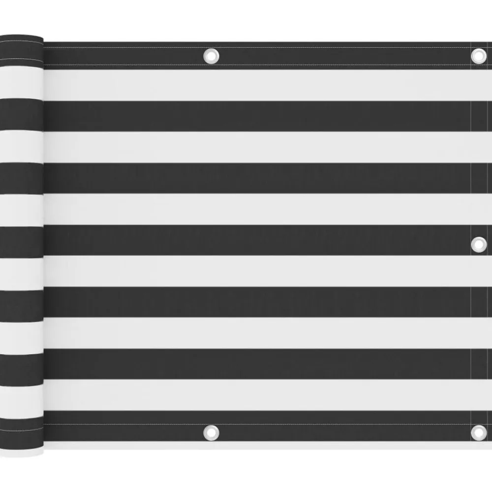Pelouses & Jardins-vidaXL Écran de balcon 75x300 cm Tissu Oxford Anthracite et blanc