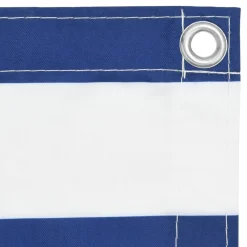 Pelouses & Jardins-vidaXL Écran de balcon 75x300 cm Tissu Oxford Blanc et bleu