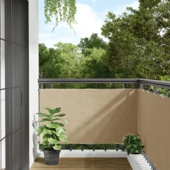 Pelouses & Jardins-vidaXL Écran de balcon en tissu Oxford 75x400 cm Beige