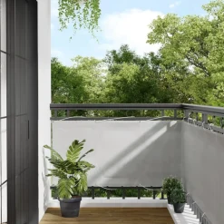 Pelouses & Jardins-vidaXL Écran de balcon 75x300 cm 100% polyester oxford Gris clair