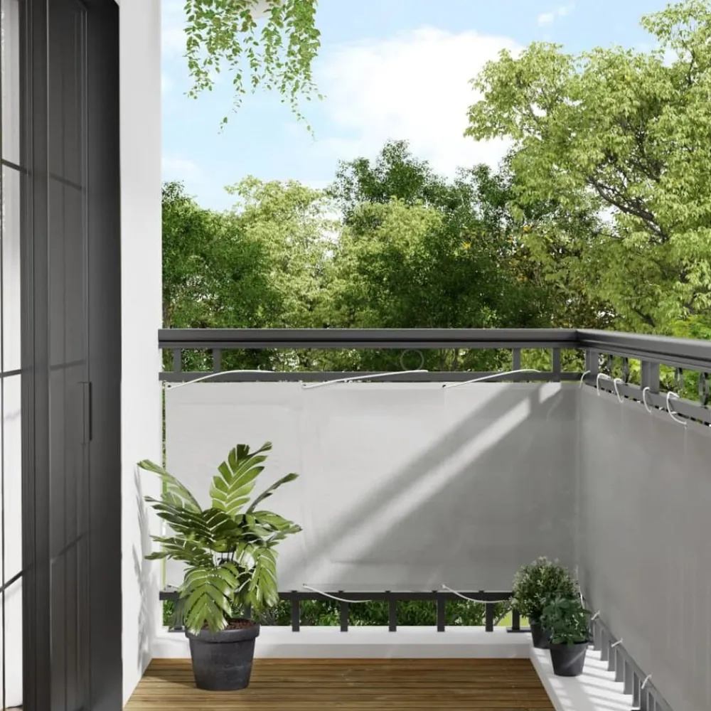 Pelouses & Jardins-vidaXL Écran de balcon 75x300 cm 100% polyester oxford Gris clair