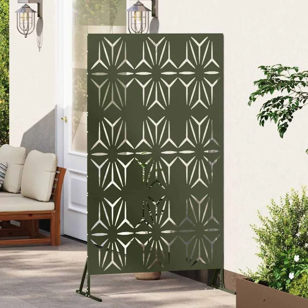 Clôtures & Barrières-vidaXL Écran de confidentialité Olive 100 x 50 x 180 cm Acier Vert olive