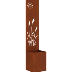 Décorations-vidaXL Écran de confidentialité de jardin Fretwork Rouillé 32 x 140 cm Acier patiné