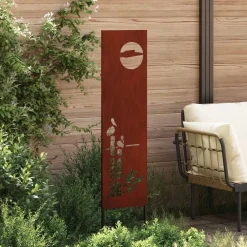Décorations-vidaXL Écran de confidentialité de jardin Fretwork Rouillé 32 x 140 cm Acier patiné