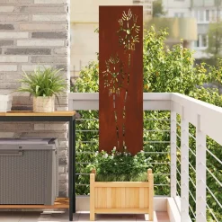 vidaXL Écran de confidentialité de jardin Fretwork Rouillé 32 x 140 cm