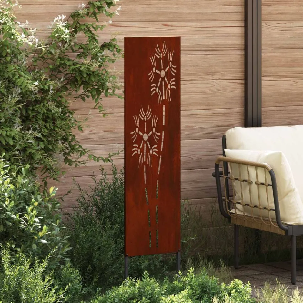 vidaXL Écran de confidentialité de jardin Fretwork Rouillé 32 x 140 cm