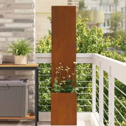 Décorations-vidaXL Écran de confidentialité de jardin Fretwork Rouillé 32 x 150 cm Acier patiné