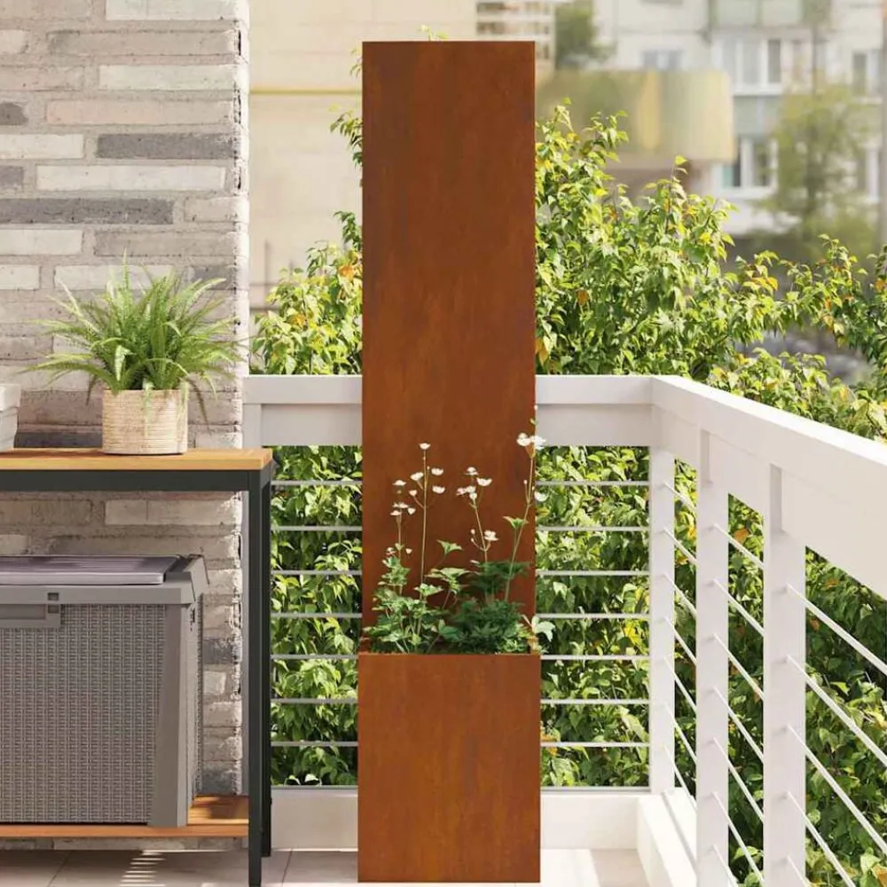 Décorations-vidaXL Écran de confidentialité de jardin Fretwork Rouillé 32 x 150 cm Acier patiné