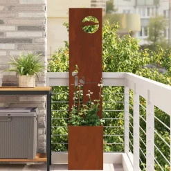 Décorations-vidaXL Écran de confidentialité de jardin Fretwork Rouillé 32 x 150 cm Acier patiné