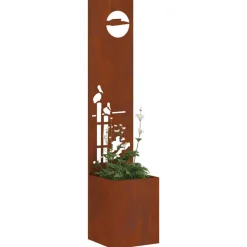 Décorations-vidaXL Écran de confidentialité de jardin Fretwork Rouillé 32 x 150 cm Acier patiné
