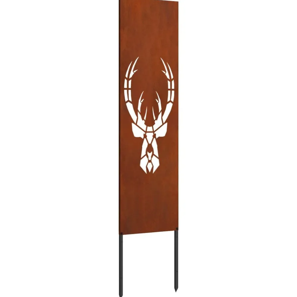 Décorations-vidaXL Écran de confidentialité de jardin Rouillé 32 x 140 cm Acier patiné