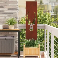 Décorations-vidaXL Écran de confidentialité de jardin Rouillé 32 x 140 cm Acier patiné