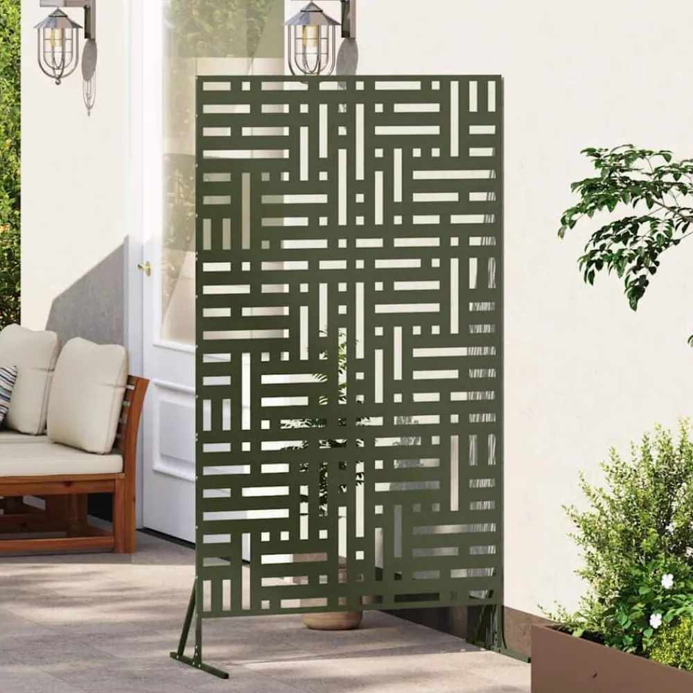 vidaXL Écran de confidentialité Olive 100 x 50 x 180 cm Acier