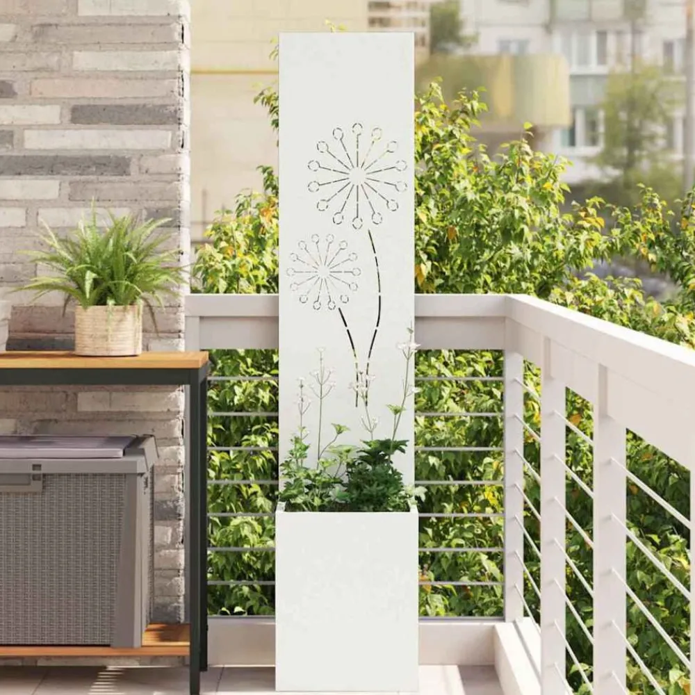 Décorations-vidaXL Écran de confidentialité de jardin Fretwork 32 x 150 cm Blanc