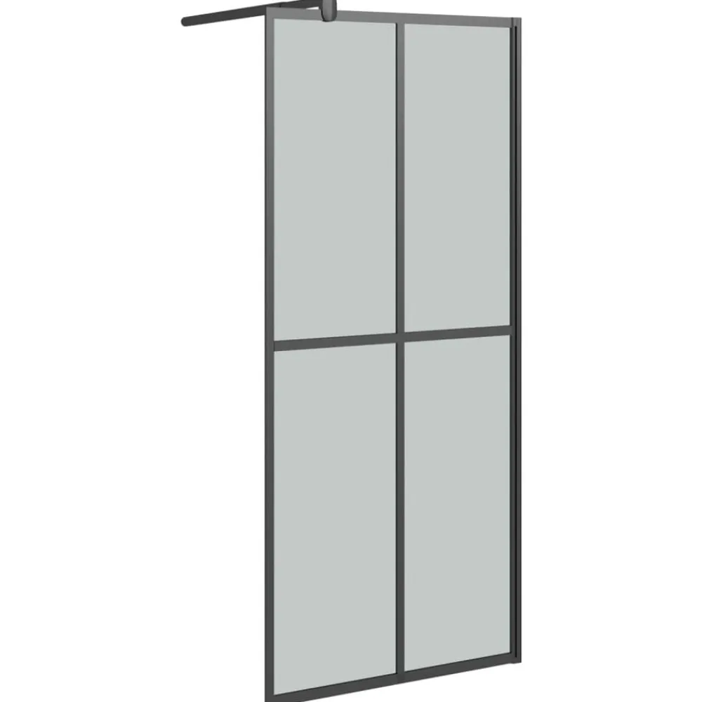 Plomberie-vidaXL Écran de douche 80x195 cm Verre trempé foncé Noir