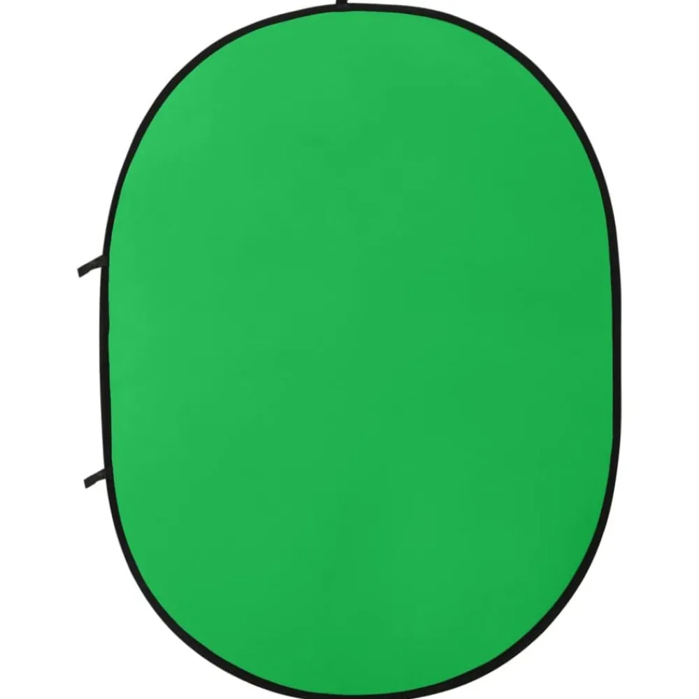 vidaXL Écran de fond de studio ovale 2 en 1 Vert et bleu 200x150 cm