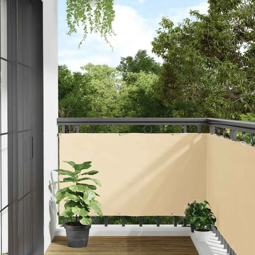 Clôtures & Barrières-vidaXL Écran d'intimité de balcon crème 300x75 cm PVC Crème