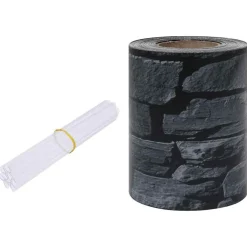 vidaXL Écran d'intimité de jardin PVC 35x0,19m Gris d'aspect de pierre