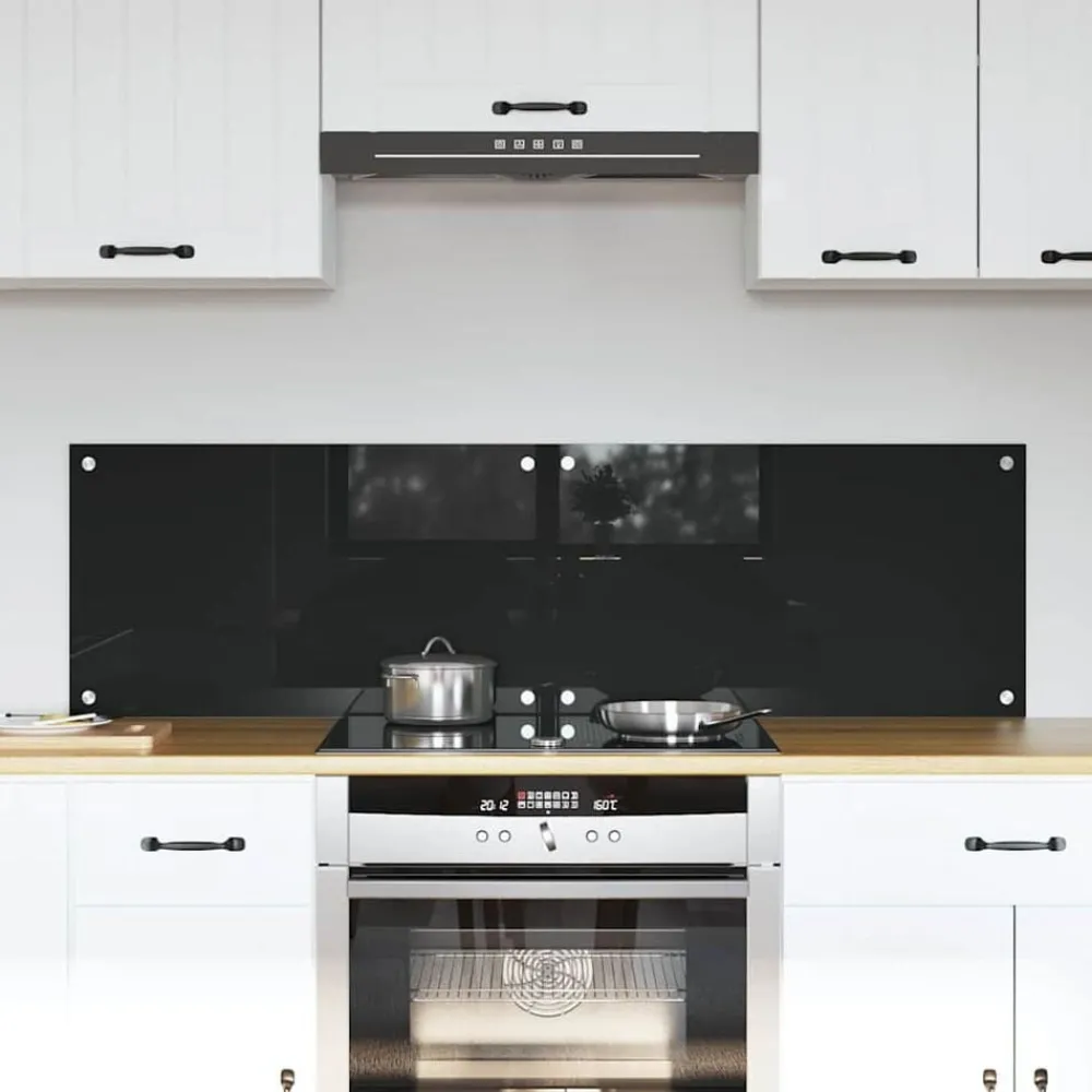 Arts De La Table & Arts Culinaires-vidaXL Crédence de cuisine 2 pcs 70 x 40 cm verre trempé Noir