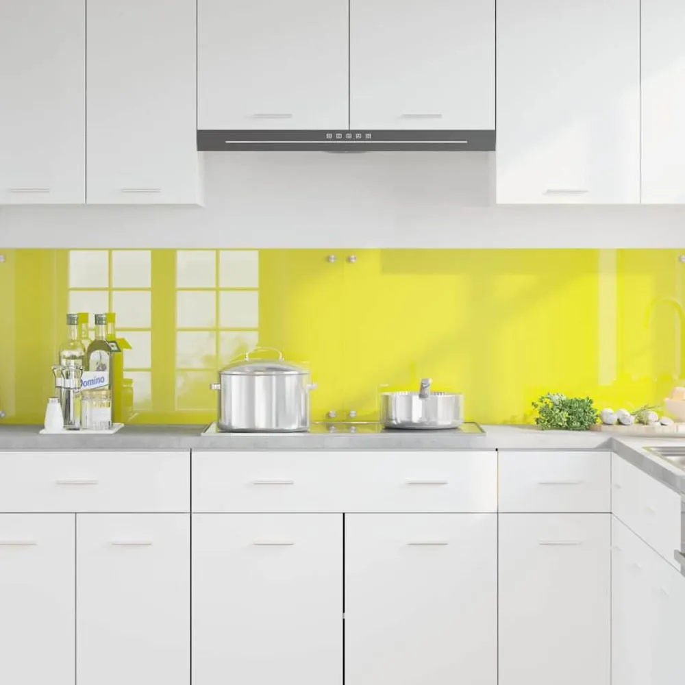 Arts De La Table & Arts Culinaires-vidaXL Crédence de cuisine 2 pcs 100 x 50 cm verre trempé Jaune