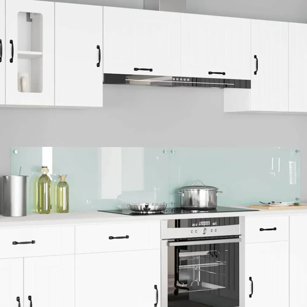 Arts De La Table & Arts Culinaires-vidaXL Crédence de cuisine 2 pcs 110 x 40 cm verre trempé Blanc