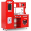 Jouets-vidaXL Cuisine en jouet pour enfants MDF 84x31x89 cm Rouge