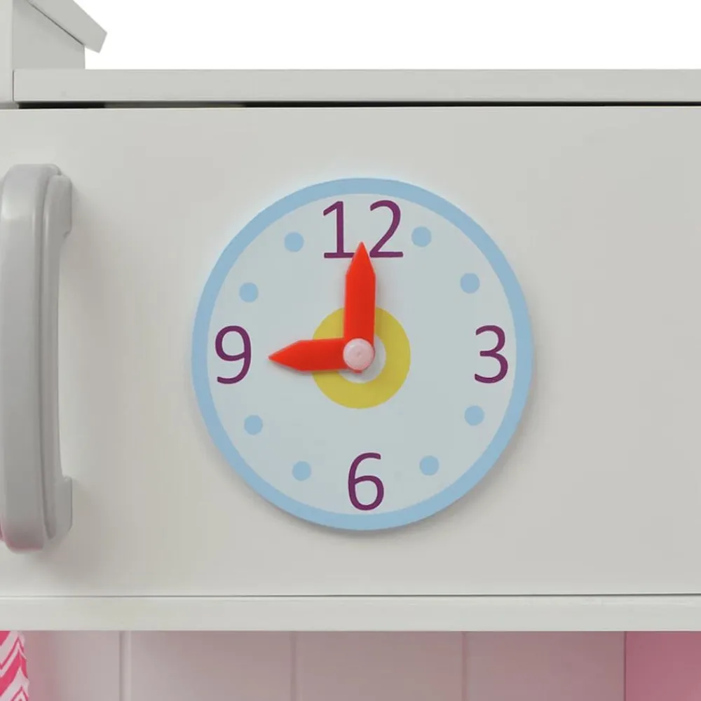 Jouets-vidaXL Cuisine jouet 82 x 30 x 100 cm Bois Rose et blanc