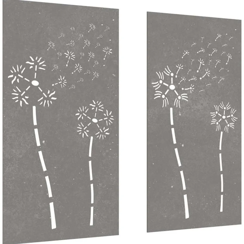 Décorations-vidaXL Décorations murales de jardin 2pcs 105x55 cm design de fleur