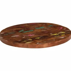 Accessoires Pour Tables-vidaXL Dessus de table Ø 40x1,5 cm rond bois massif de récupération Bois recyclé (multicolore)