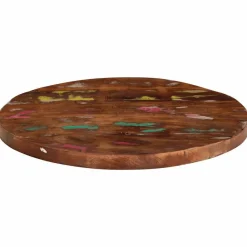 Accessoires Pour Tables-vidaXL Dessus de table Ø 40x1,5 cm rond bois massif de récupération Bois recyclé (multicolore)