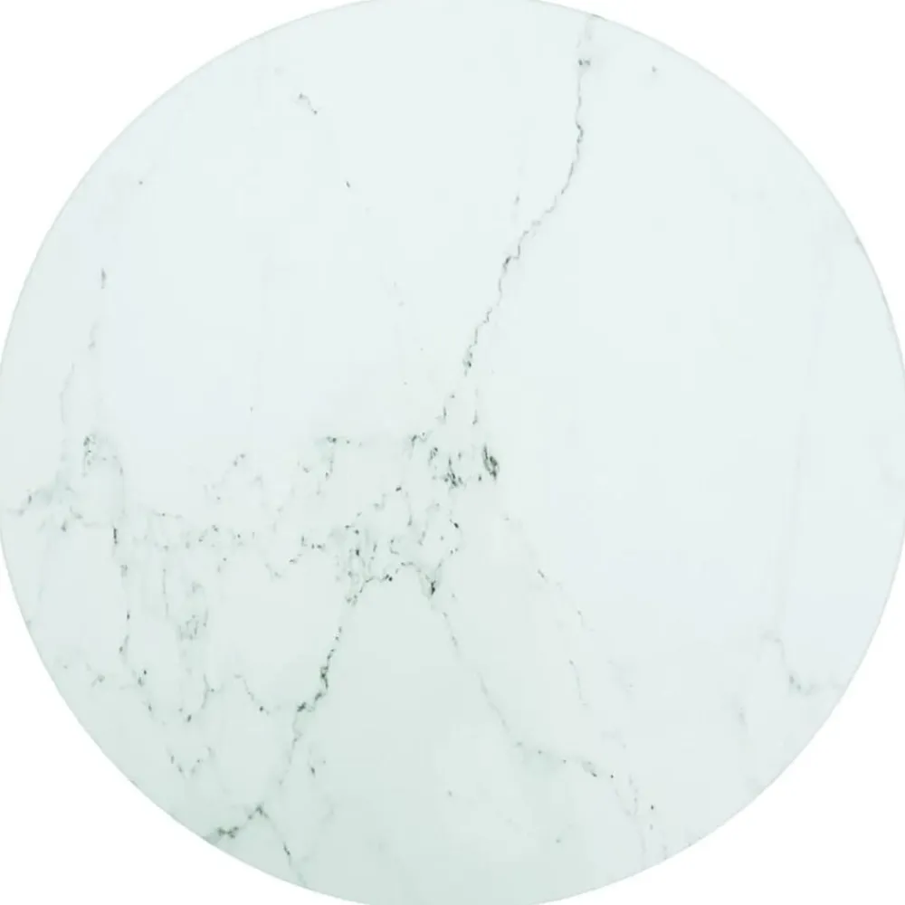 Accessoires Pour Tables-vidaXL Dessus de table Ø30x0,8cm verre trempé avec design marbre Blanc