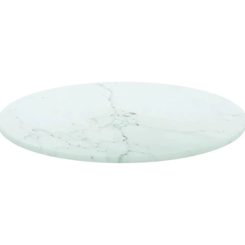 Accessoires Pour Tables-vidaXL Dessus de table Ø30x0,8cm verre trempé avec design marbre Blanc