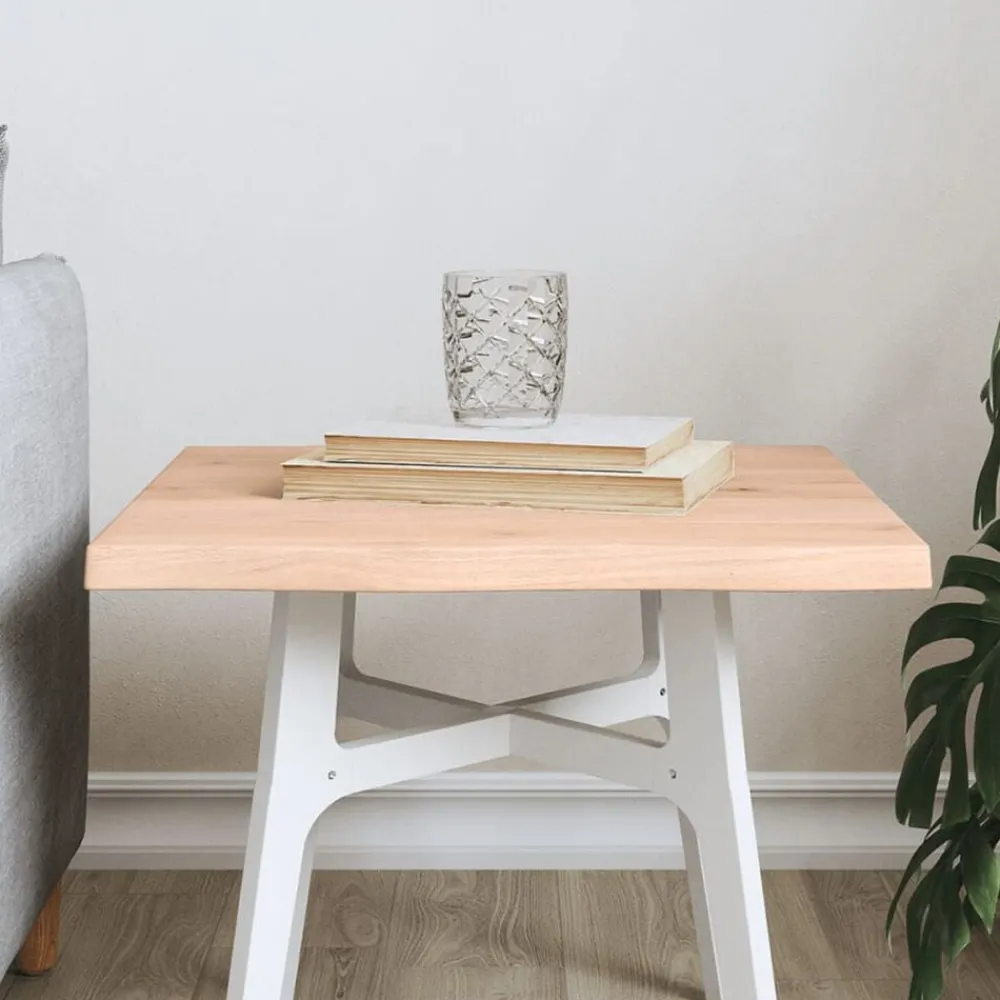 vidaXL Dessus de table bois chêne massif non traité bordure assortie