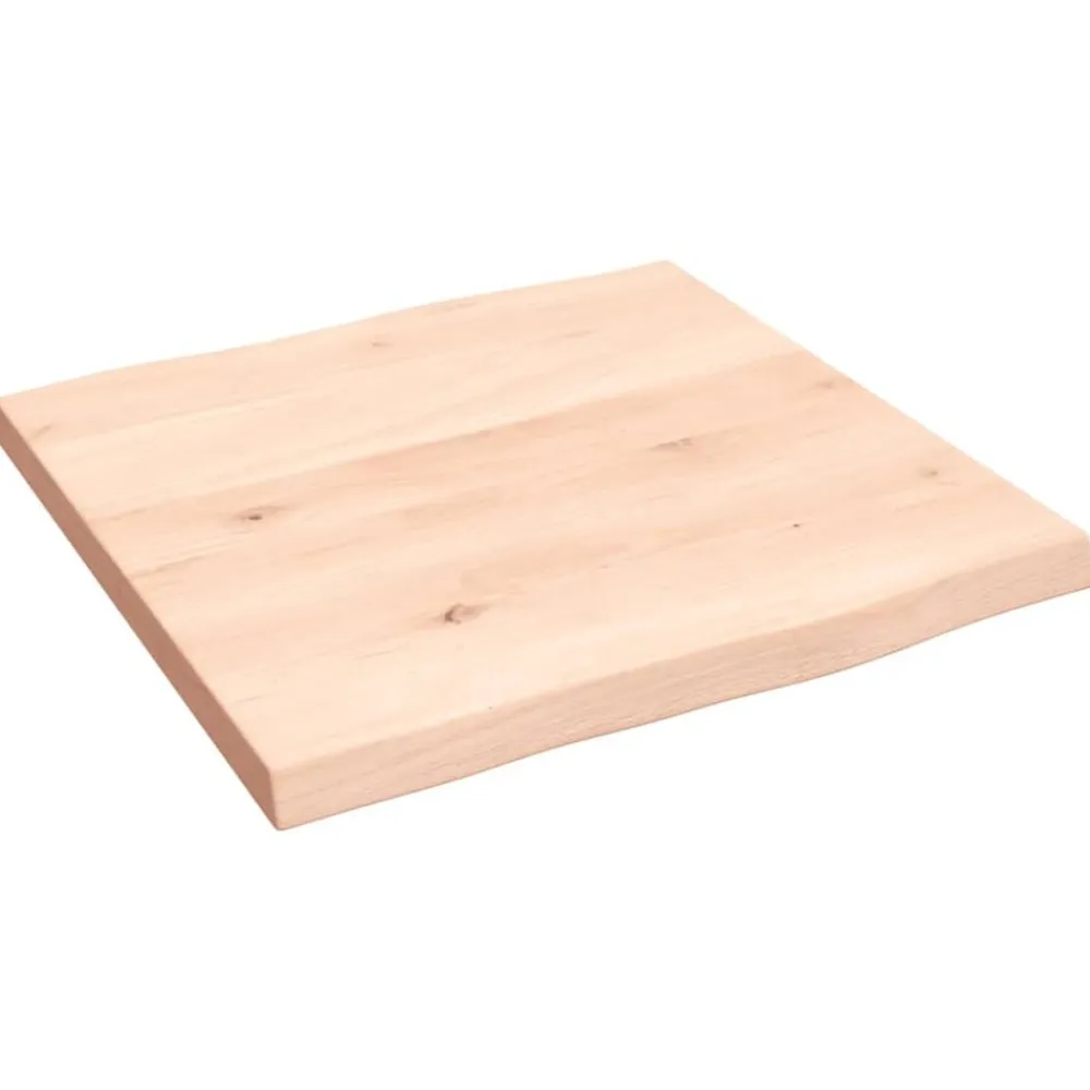 vidaXL Dessus de table bois chêne massif non traité bordure assortie