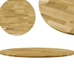 Accessoires Pour Tables-vidaXL Dessus de table Bois de chêne massif Rond 23 mm 500 mm