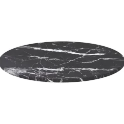 vidaXL Dessus de table noir Ø30x0,8cm verre trempé avec design marbre