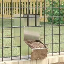 Articles Pour Animaux De Compagnie-vidaXL Distributeur pour lapins Argent 12,5 x 26 x 28,5 cm Acier galvanisé