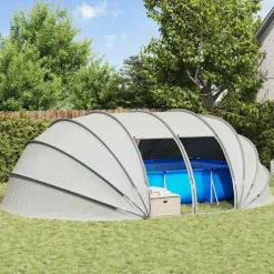 Piscine & Spa-vidaXL Dôme de tente de piscine 538 x 440 x 204 cm Gris