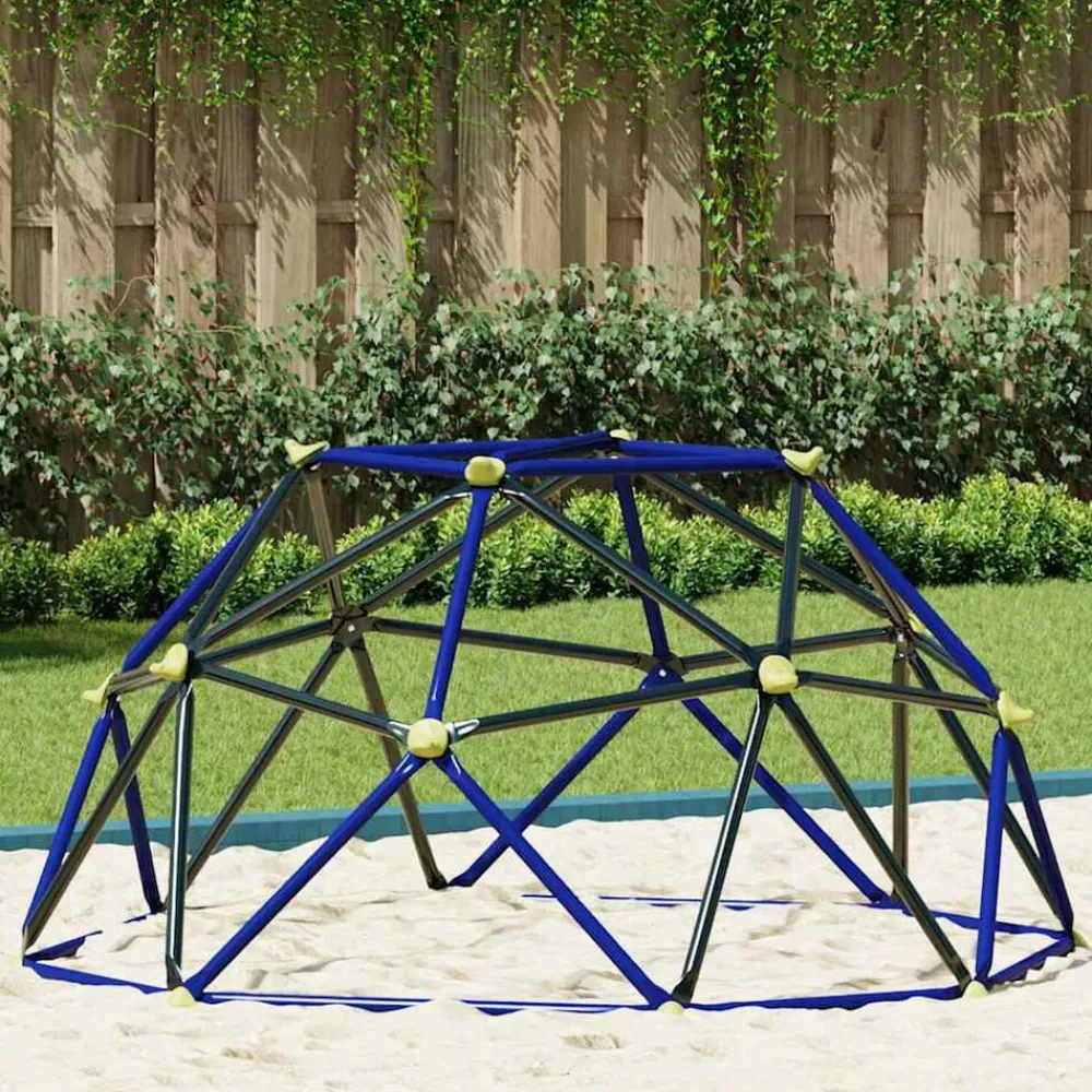 vidaXL Dôme d'escalade Bleu Acier