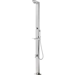 vidaXL Douche de jardin 220 cm Acier inoxydable