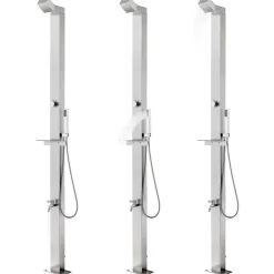 vidaXL Douche de jardin 220 cm Acier inoxydable