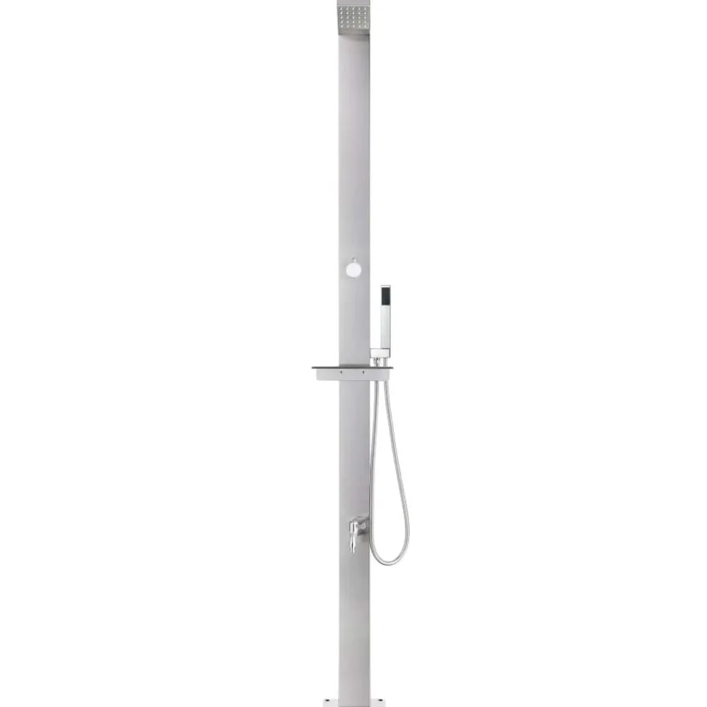 vidaXL Douche de jardin 220 cm Acier inoxydable