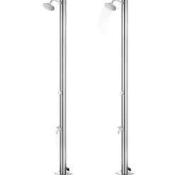 vidaXL Douche de jardin 215 cm Acier inoxydable