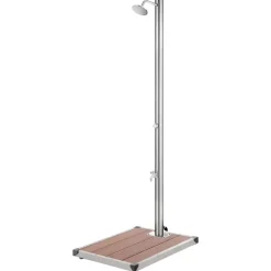 Piscine & Spa-vidaXL Douche de jardin avec base 220 cm Acier inoxydable Marron
