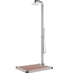 vidaXL Douche de jardin avec base 230 cm Acier inoxydable